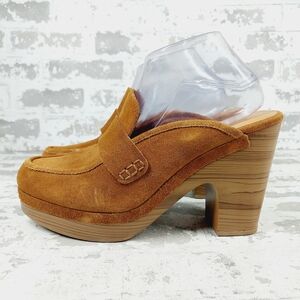 New Spendid Vina Suede Wood Heel Platform Clog E892